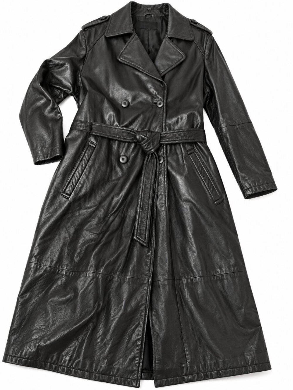 Vintage 90s Y2K Wilsons Leather Men's XL Full Length Trench Coat Goth Unisex